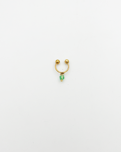 EARCUFF_GREEN PEARL