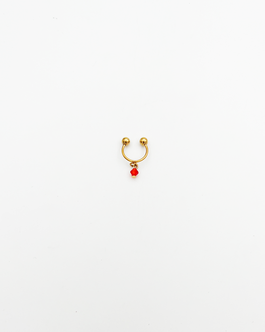 EARCUFF_RED PEARL